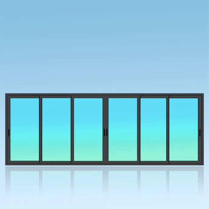 Coulissant porte 6 vantaux 3 rails