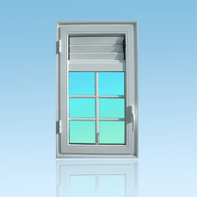 Fenêtre 1 battant + lames de ventilations