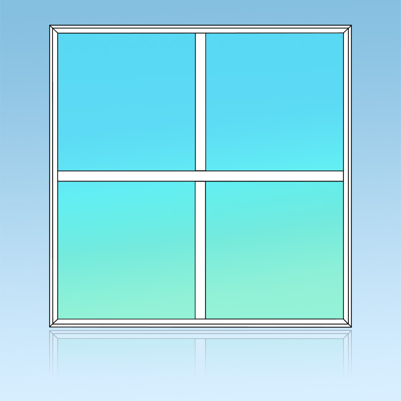 Chassis fixe 4 divisions 2 horizontales 2 verticales