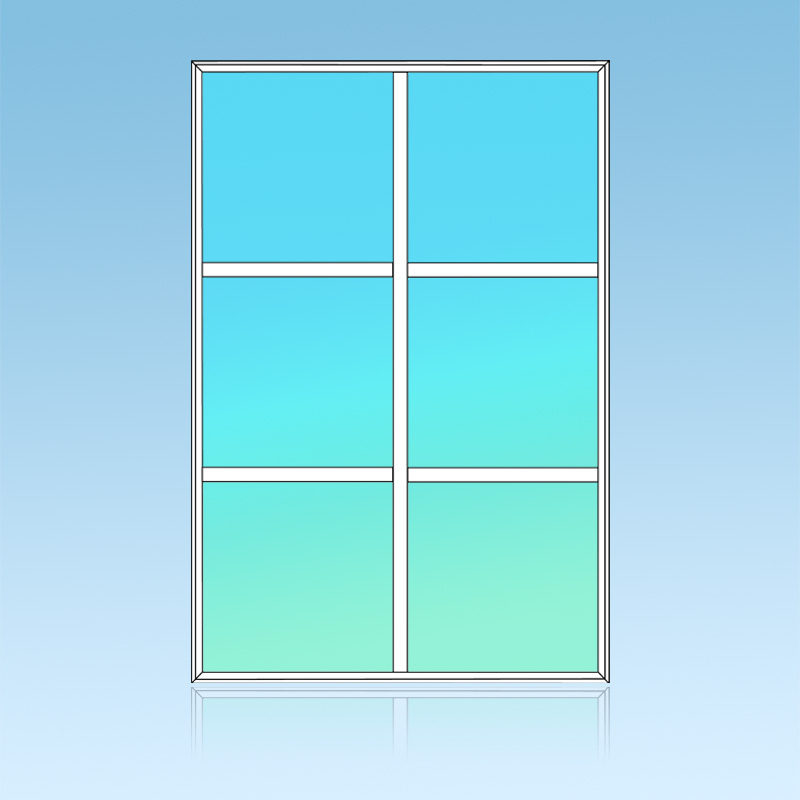 Chassis fixe 6 divisions 2 horizontales 3 verticales