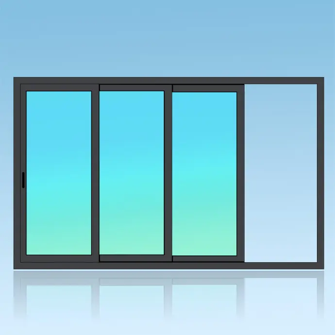 Coulissant applique 3 vantaux 3 rails