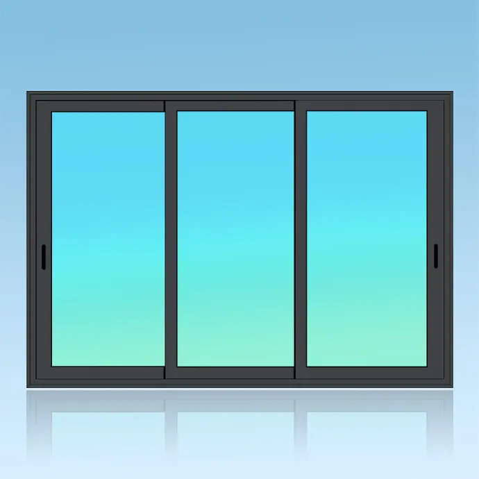 Coulissant porte 3 vantaux 3 rails