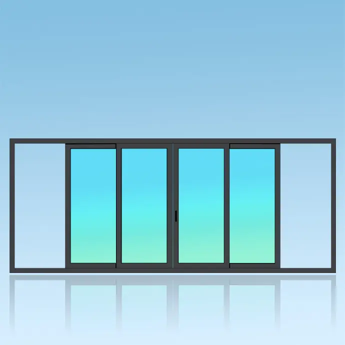 Coulissant applique 4 vantaux 2 rails