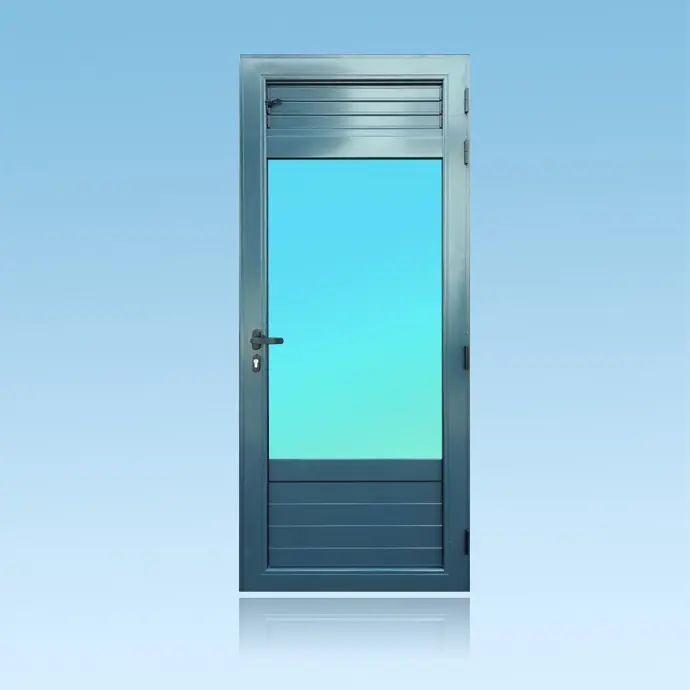 Porte 1 battant + 3 lames de ventilation