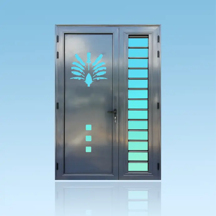 Porte décor 2 battants Arbre du Voyageur + jalousie