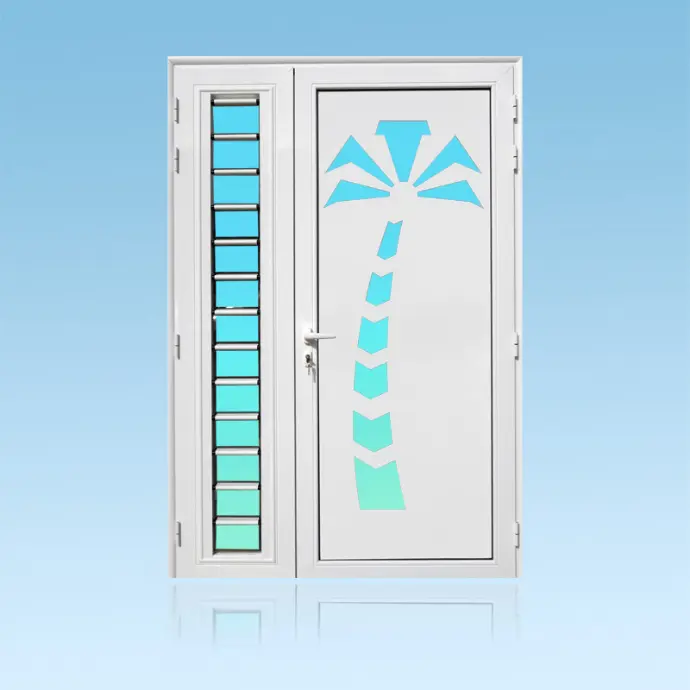Porte décor 2 battants Cocotier + jalousie