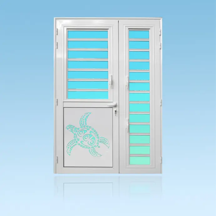 Porte décor 2 battants Tortue + jalousies