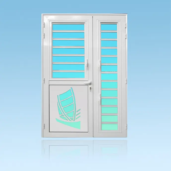 Porte décor 2 battants Yole + jalousies