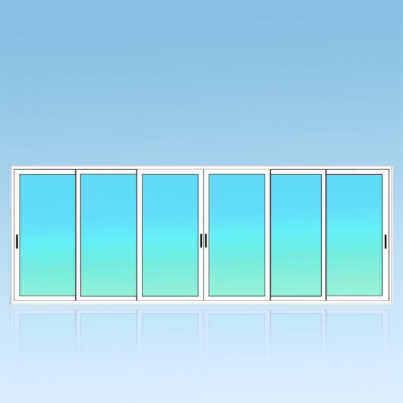 Coulissant porte 6 vantaux 3 rails
