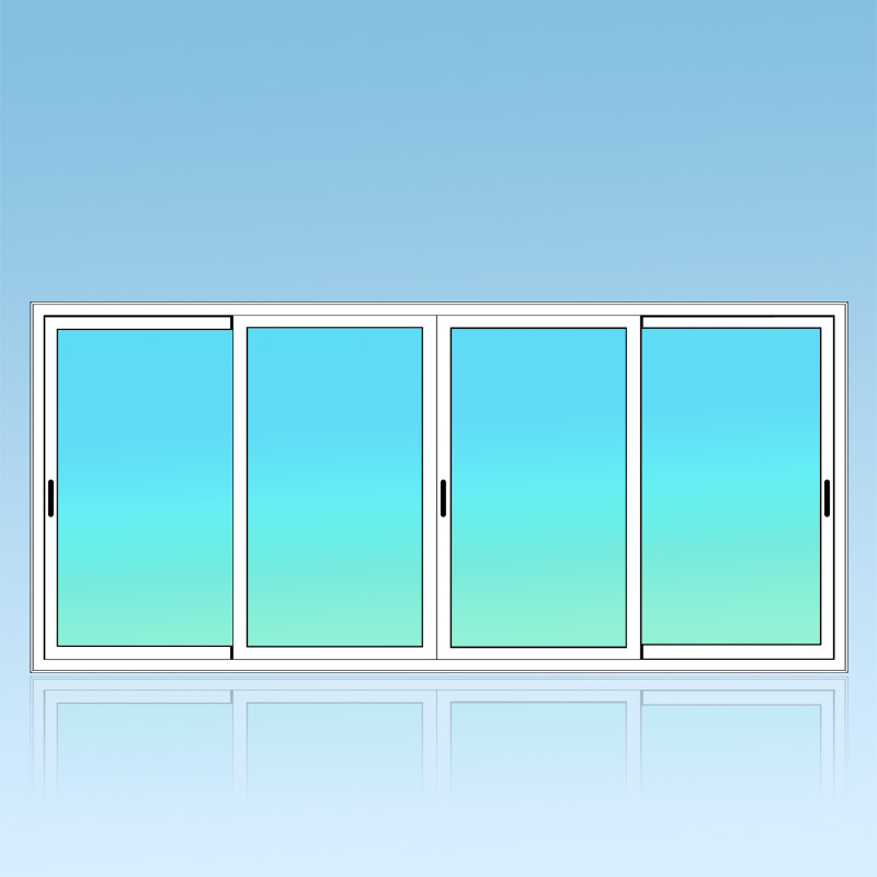 Coulissant porte 4 vantaux 2 rails