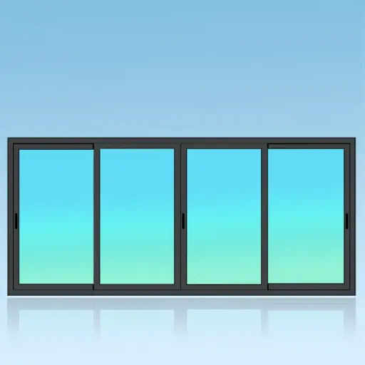 [CP42] Coulissant porte 4 vantaux 2 rails