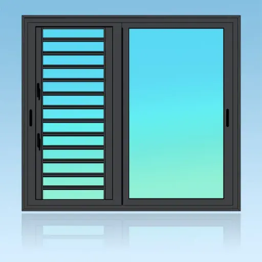 [CP22+J] Coulissant porte 2 vantaux 2 rails + jalousie