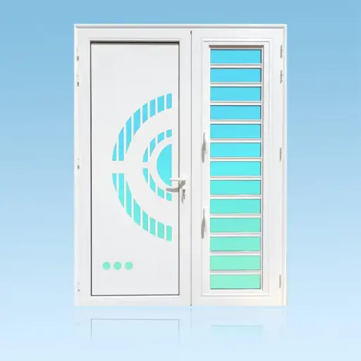 [PS21ZEL+J] Porte décor 2 battants Zelta + jalousie