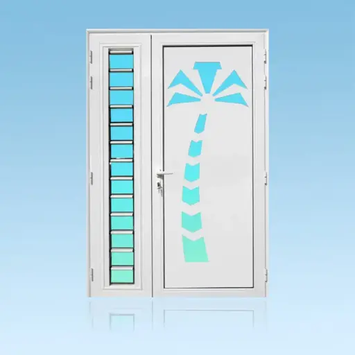 [PS21COC+J] Porte décor 2 battants Cocotier + jalousie