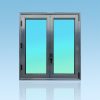 Fenêtre oscillo battante OB21 en aluminium laqué anthracite de la gamme Vision à 2 vantaux ABD FERMETURES.
