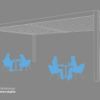 Pergola bioclimatique 4 colonnes duplex en aluminium munie de lames orientables.